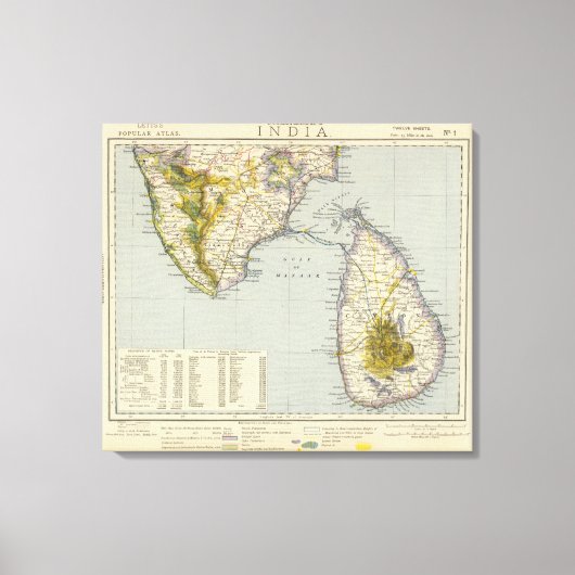 India, Sri Lanka Canvas Afdruk (Voorkant)