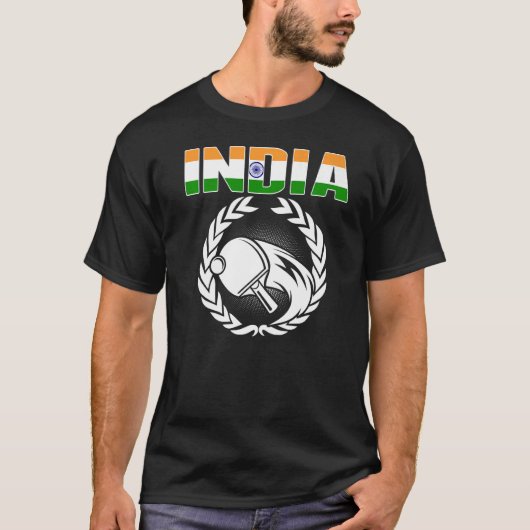 India Table Tennis Indian Ping Pong Supporter Spo T-shirt (Voorkant)
