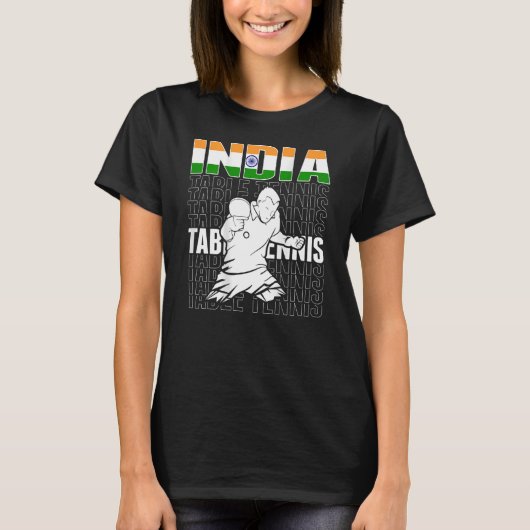 India Table Tennis Support Indian Ping Pong Team T-shirt (Voorkant)