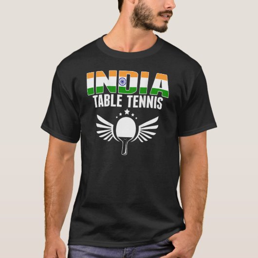 India Table Tennis Support Indian Ping Pong Team T-shirt (Voorkant)