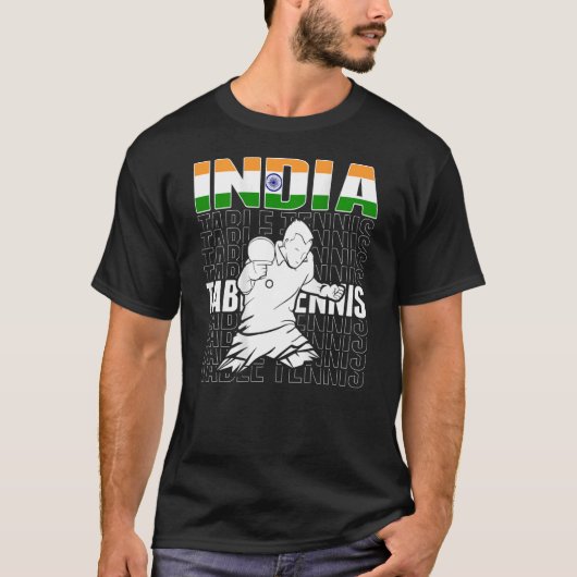 India Table Tennis Support Indian Ping Pong Team T-shirt (Voorkant)