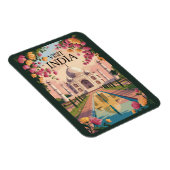 India Taj Mahal Illustration Travel Art Vintage Magneet (Rechterzijde)