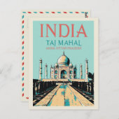 India Taj Mahal in het Briefkaart van Uttar Prades (Voorkant / Achterkant)