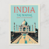 India Taj Mahal in het Briefkaart van Uttar Prades (Voorkant)