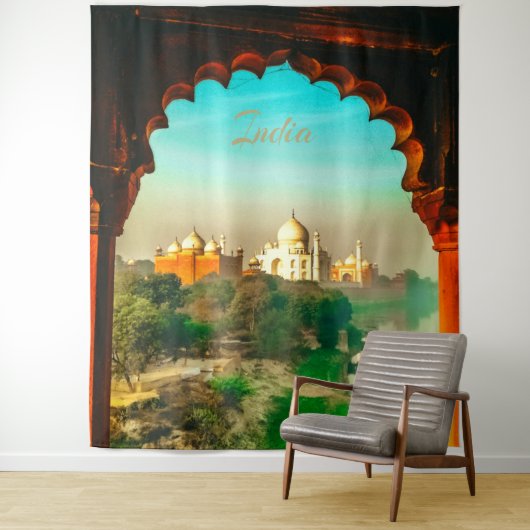 India Taj Mahal Wandkleed (In situ)