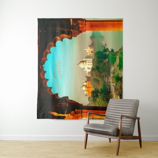 India Taj Mahal Wandkleed (In situ)