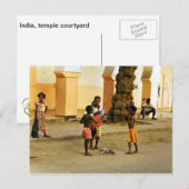 India, tempelplein briefkaart (Voorkant / Achterkant)