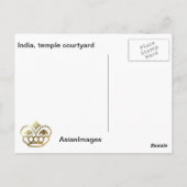 India, tempelplein briefkaart (Achterkant)