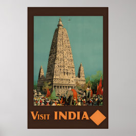 India Temple Print Indian Art Travel Poster