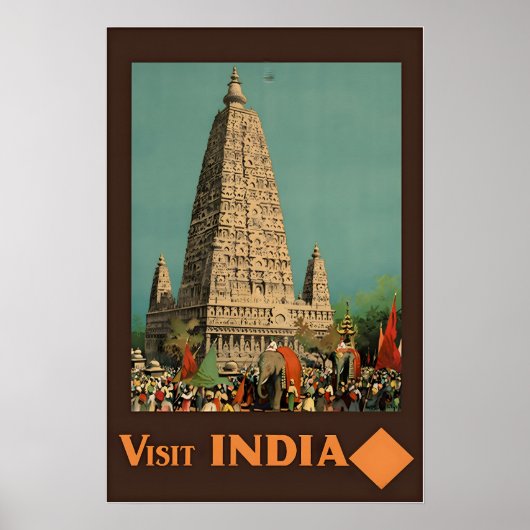 India Temple Print Indian Art Travel Poster (Voorkant)