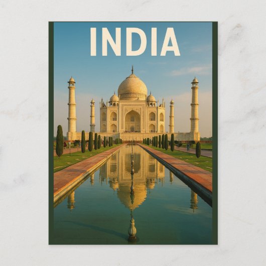 India – The Majestic Taj Mahal Briefkaart (Voorkant)