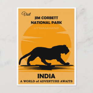 India Tijger Nationaal Park Reizen Briefkaart