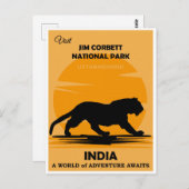 India Tijger Nationaal Park Reizen Briefkaart (Voorkant / Achterkant)