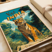 India Tijger Vintage Reizen Poster