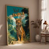 India Tijger Vintage Reizen Poster