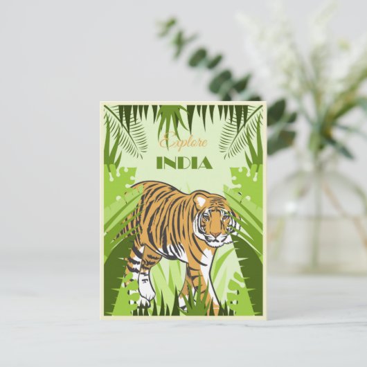  India Tijgerreizen Briefkaart (Staand voorkant)