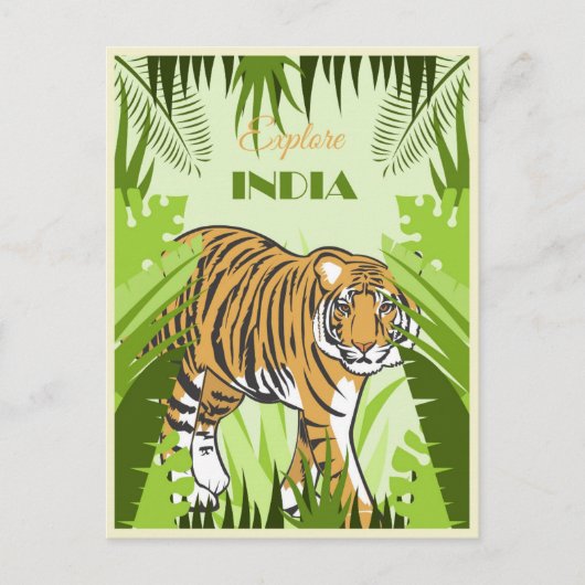  India Tijgerreizen Briefkaart (Voorkant)