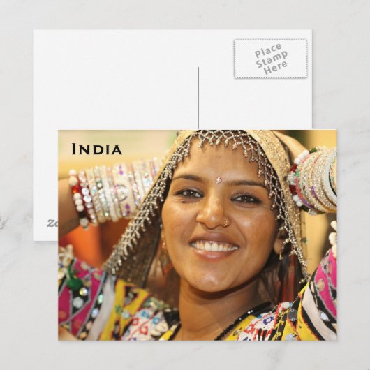 India toerisme reizen Briefkaart toevoegen (Voorkant / Achterkant)