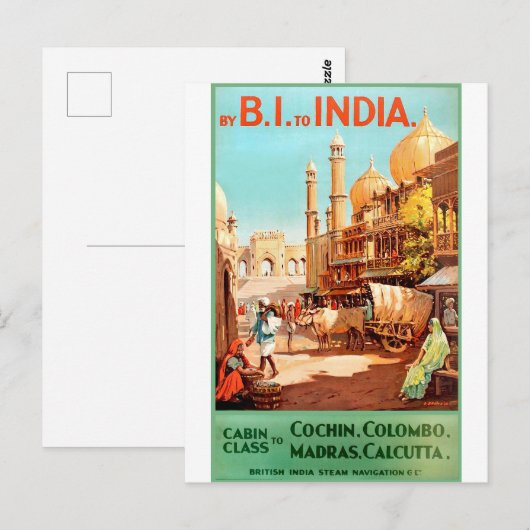 India, traditionele stadsstraat, , reizen briefkaart (Voorkant / Achterkant)