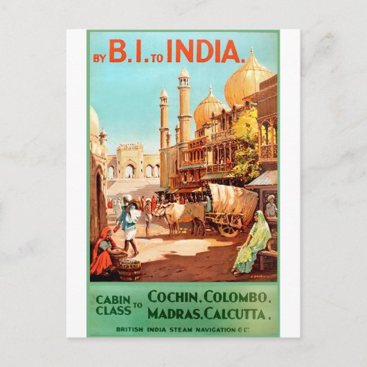 India, traditionele stadsstraat, , reizen briefkaart (Voorkant)