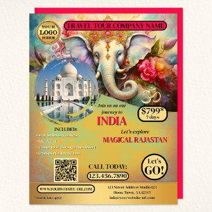 India Travel Ganesh Kleurrijke Sjabloon Flyer