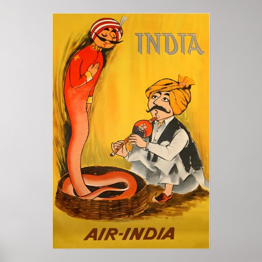 India Travel Poster Air-India Art Indian Print (Voorkant)
