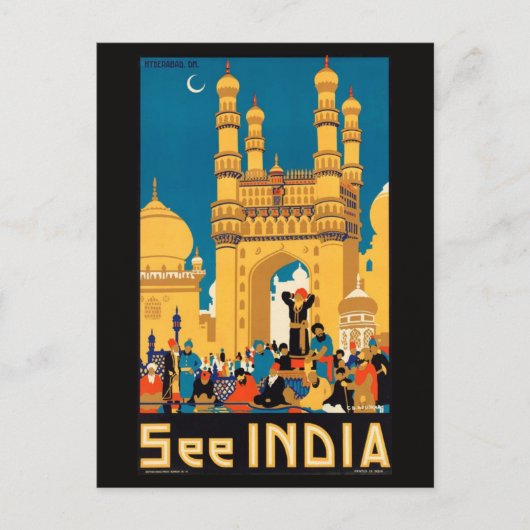 India Travel Poster briefkaart (Voorkant)