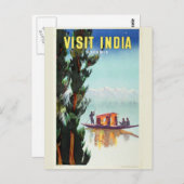 India Travel Poster briefkaart (Voorkant / Achterkant)