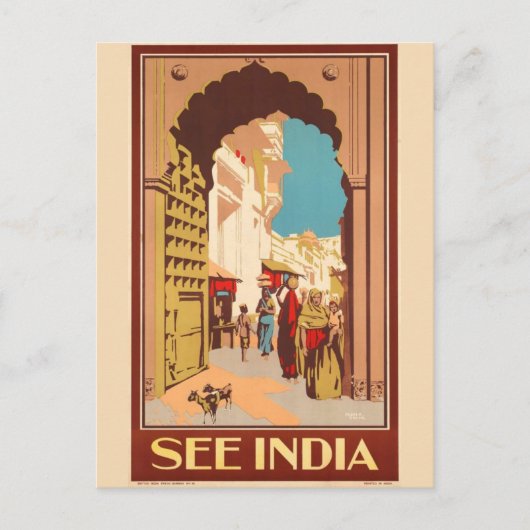 India Travel Poster briefkaart (Voorkant)
