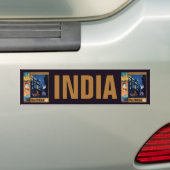 India Travel Poster collage bumpersticker (Op auto)