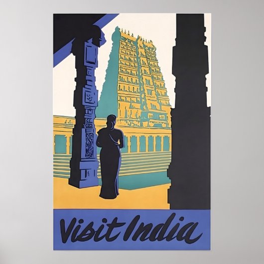 India Travel Poster Indian Art Hindu Print (Voorkant)