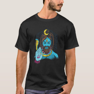 India Trots Vlag God Hindi Sikh Maan Hindoe Shiva  T-shirt