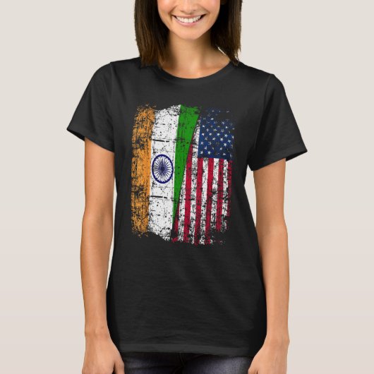 India USA Flag - Indian American T-shirt (Voorkant)