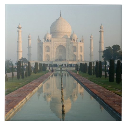 INDIA, Uttar Pradesh, Agra: Taj Mahal, Morning Tegeltje (Voorkant)
