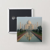 INDIA, Uttar Pradesh, Agra: Taj Mahal, Morning Vierkante Button 5,1 Cm (Voorkant /achterkant)