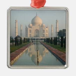 INDIA, Uttar Pradesh, Agra: Taj Mahal, ochtend Metalen Ornament