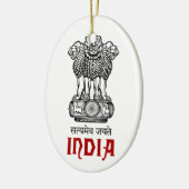 INDIA - verzegeling/embleem/blazon/wapen Keramisch Ornament (Links)
