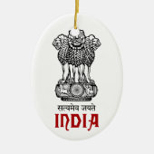 INDIA - verzegeling/embleem/blazon/wapen Keramisch Ornament (Voorkant)