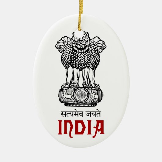 INDIA - verzegeling/embleem/blazon/wapen Keramisch Ornament (Voorkant)