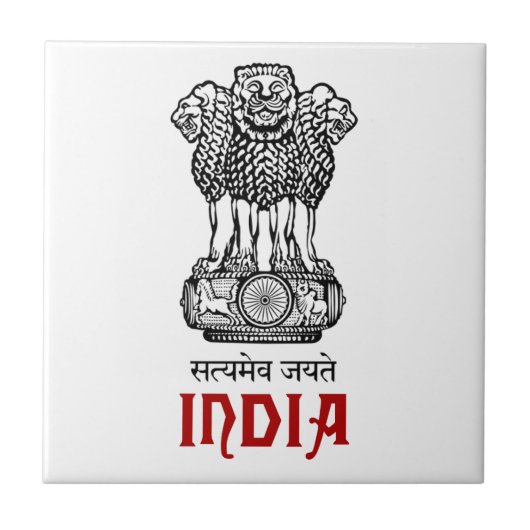 INDIA - verzegeling/embleem/blazon/wapen Tegeltje (Voorkant)