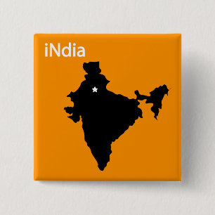 India Vierkante Button 5,1 Cm
