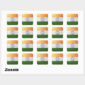 India vierkante glossy vlag sticker (Vel)