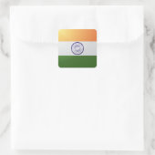 India vierkante glossy vlag sticker (Tas)