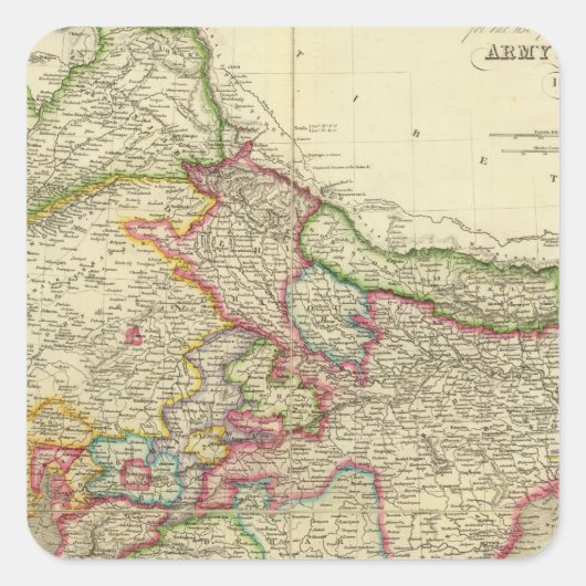 India Vierkante Sticker (Voorkant)