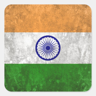 India Vierkante Sticker
