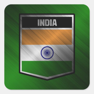 India Vierkante Sticker