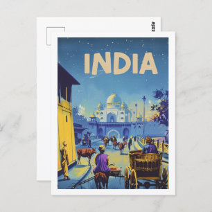India Vintage Beroemde Reisplaats Briefkaart