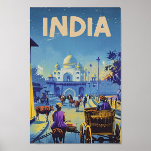 India Vintage Beroemde Reisplaats Poster