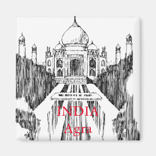 India Vintage Reizen Toerisme Magneet