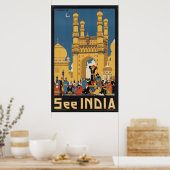 India Vintage Travel Poster en Retro Prints (Keuken)